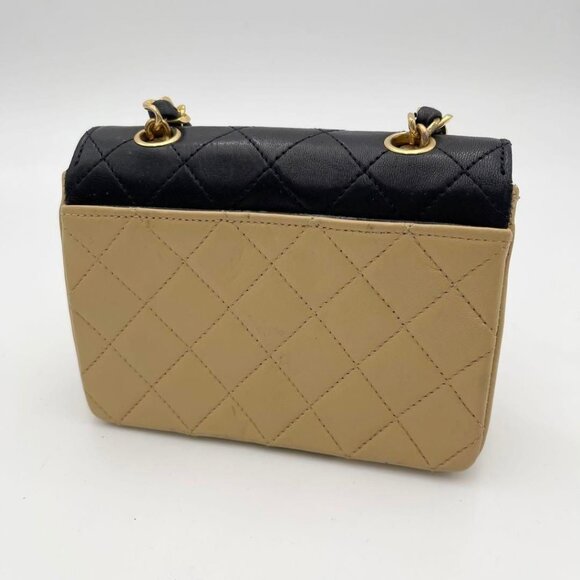 Authentic CHANEL 24K  Vintage Classic Single Flap Quilted Lambskin Chain Bag Tan - Picture 3 of 16